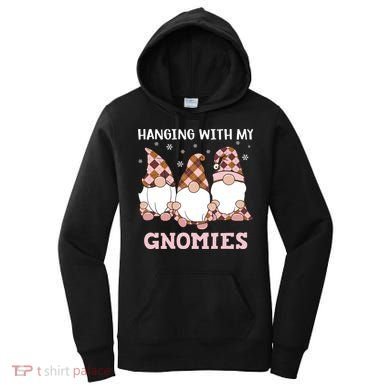 Christmas Hanging With Gnomies Gnome Pink Leopard Women's Hoodie