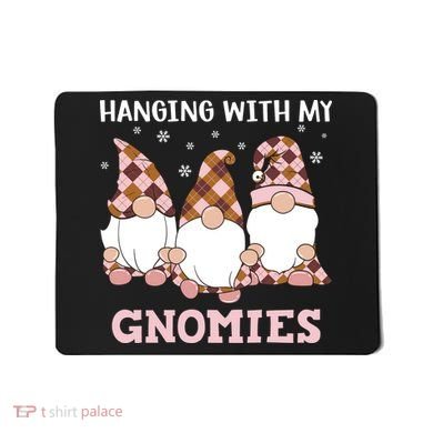 Christmas Hanging With Gnomies Gnome Pink Leopard Mousepad
