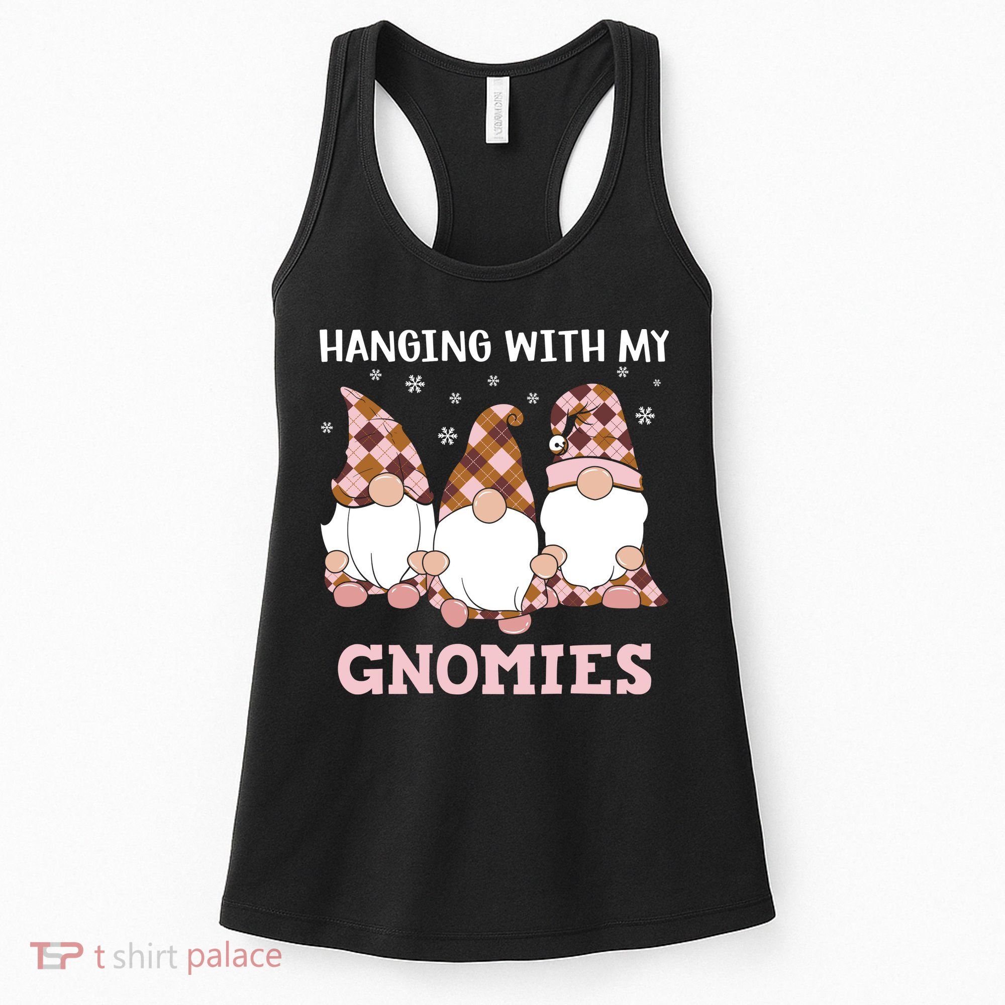 Christmas Hanging With Gnomies Gnome Pink Leopard Women's Tank Top