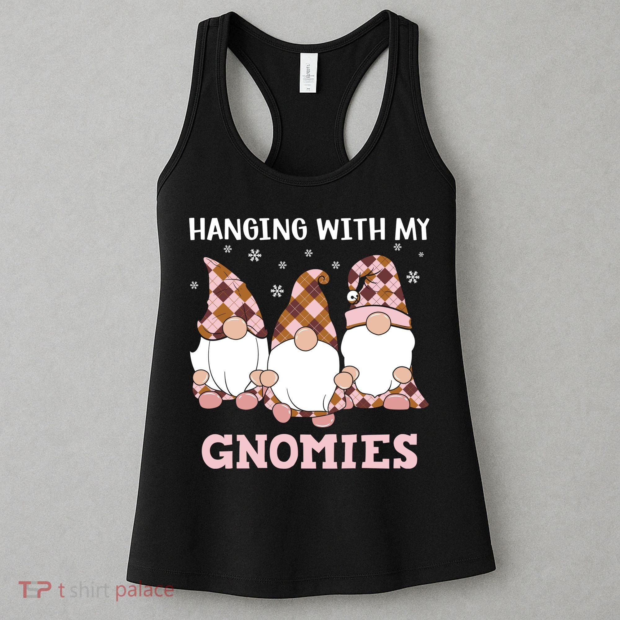 Christmas Hanging With Gnomies Gnome Pink Leopard Women's Tank Top