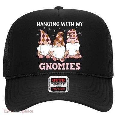 Christmas Hanging With Gnomies Gnome Pink Leopard Hat