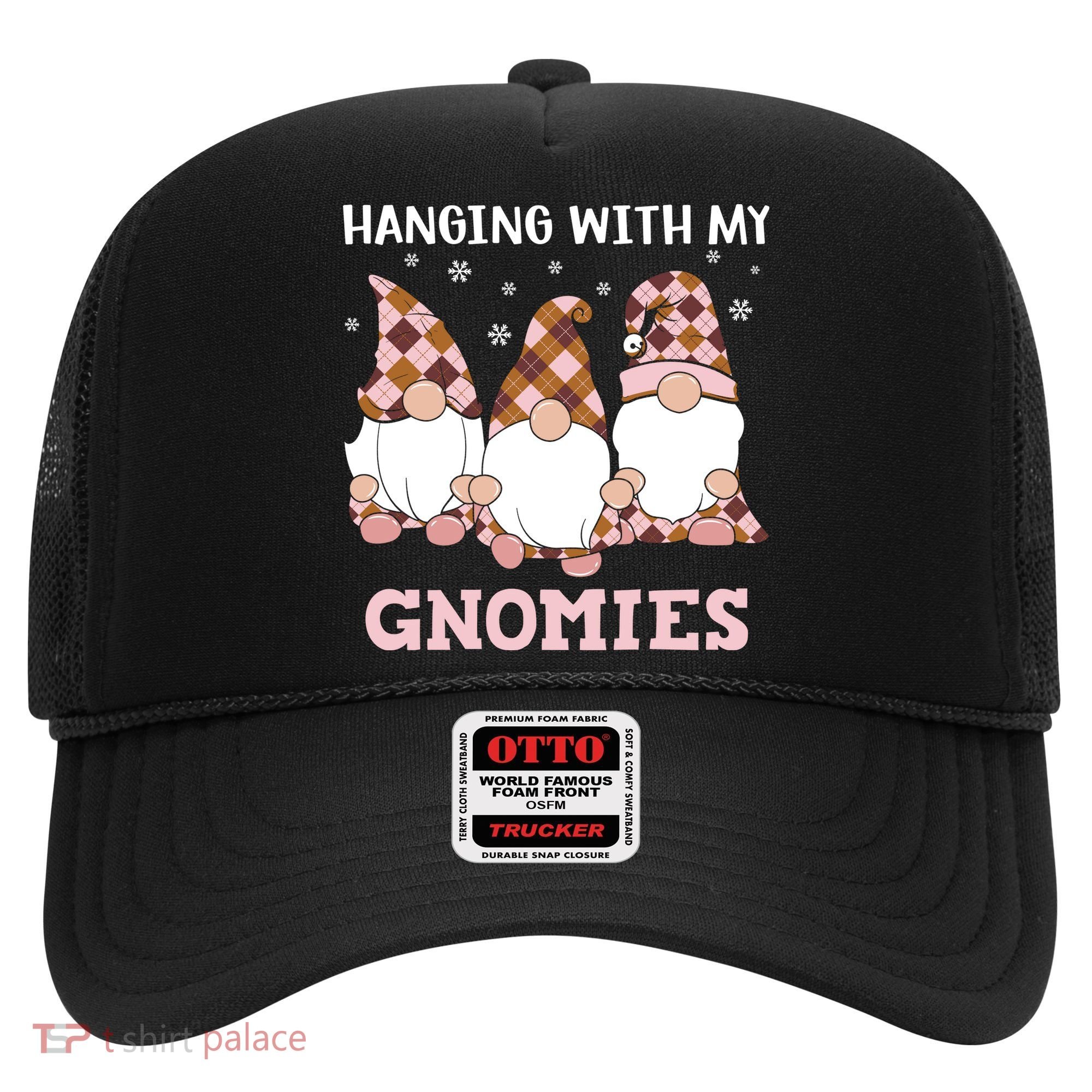 Christmas Hanging With Gnomies Gnome Pink Leopard Hat