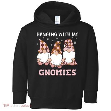 Christmas Hanging With Gnomies Gnome Pink Leopard Toddler Hoodie