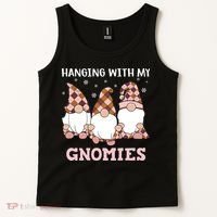 Christmas Hanging With Gnomies Gnome Pink Leopard Tank Top thumb 2