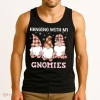 Christmas Hanging With Gnomies Gnome Pink Leopard Tank Top thumb 3