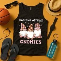 Christmas Hanging With Gnomies Gnome Pink Leopard Tank Top thumb 4