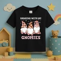 Christmas Hanging With Gnomies Gnome Pink Leopard Toddler T-Shirt thumb 3