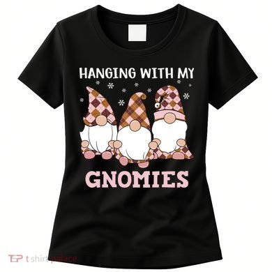 Christmas Hanging With Gnomies Gnome Pink Leopard Women's T-Shirt