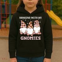 Christmas Hanging With Gnomies Gnome Pink Leopard Kids Hoodie thumb 3