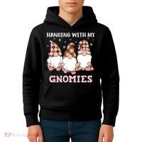 Christmas Hanging With Gnomies Gnome Pink Leopard Kids Hoodie thumb 4