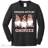 Christmas Hanging With Gnomies Gnome Pink Leopard Kids Long Sleeve Shirt thumb 0