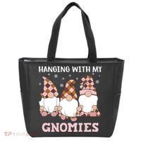 Christmas Hanging With Gnomies Gnome Pink Leopard Tote Bag thumb 0