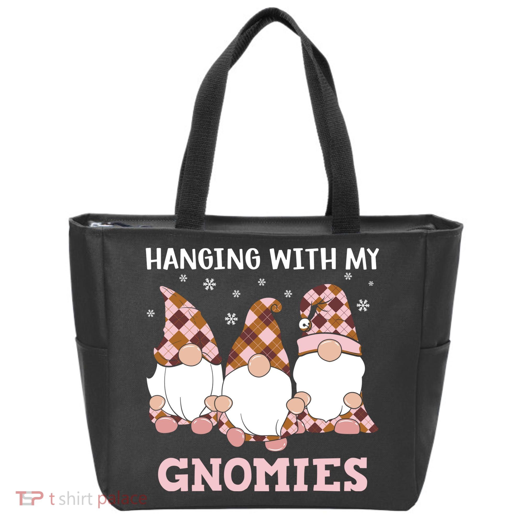 Christmas Hanging With Gnomies Gnome Pink Leopard Tote Bag