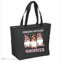 Christmas Hanging With Gnomies Gnome Pink Leopard Tote Bag thumb 2