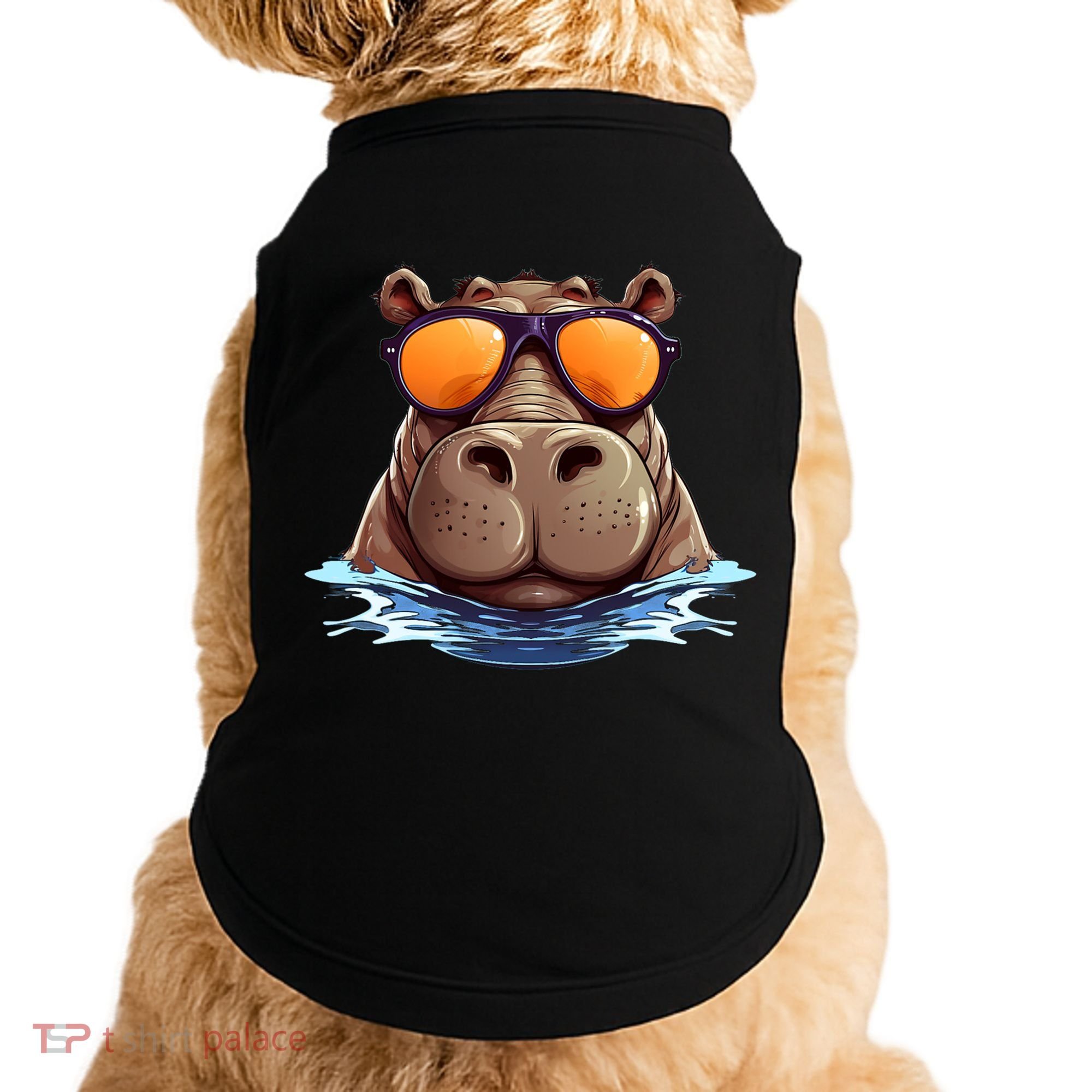 Cool Hippo with Sunglasses for funny Animals Costume Doggie Tank