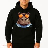 Cool Hippo with Sunglasses for funny Animals Costume Hoodie thumb 2