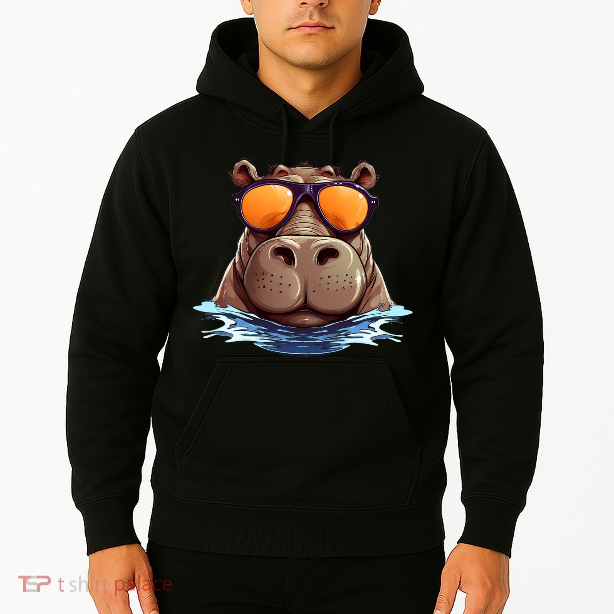 Cool Hippo with Sunglasses for funny Animals Costume Hoodie