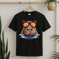 Cool Hippo with Sunglasses for funny Animals Costume T-Shirt thumb 2