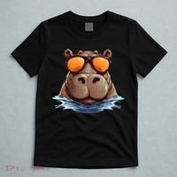 Cool Hippo with Sunglasses for funny Animals Costume T-Shirt thumb 5