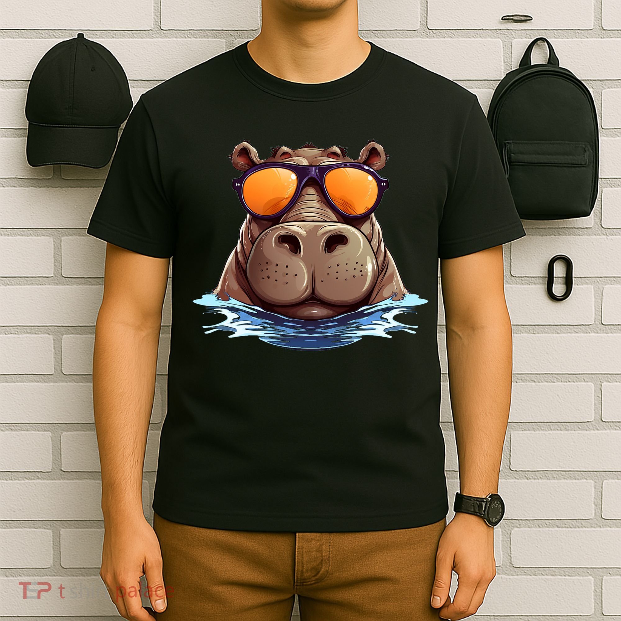 Cool Hippo with Sunglasses for funny Animals Costume T-Shirt