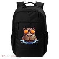 Cool Hippo with Sunglasses for funny Animals Costume Backpack thumb 0