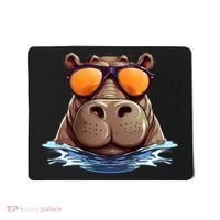 Cool Hippo with Sunglasses for funny Animals Costume Mousepad thumb 0