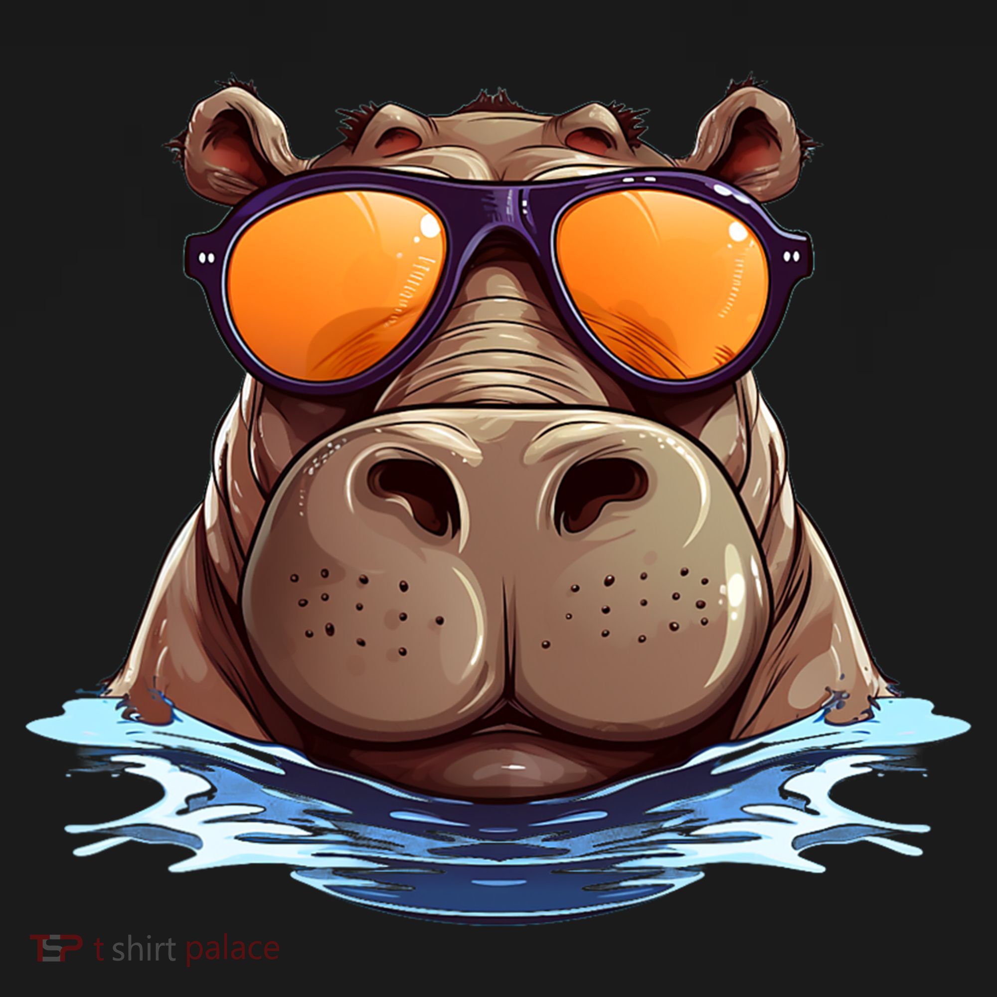 Cool Hippo with Sunglasses for funny Animals Costume Baby Bodysuit