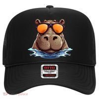 Cool Hippo with Sunglasses for funny Animals Costume Hat thumb 0