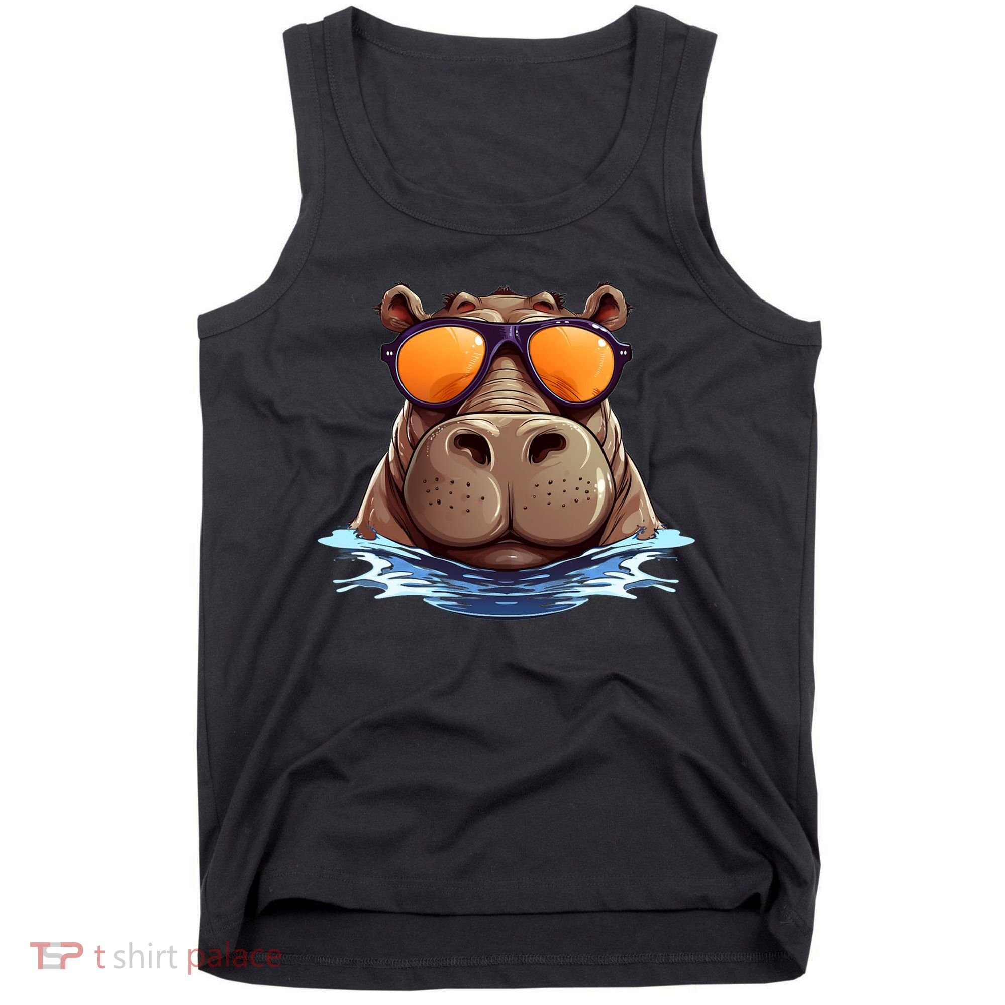 Cool Hippo with Sunglasses for funny Animals Costume Tank Top