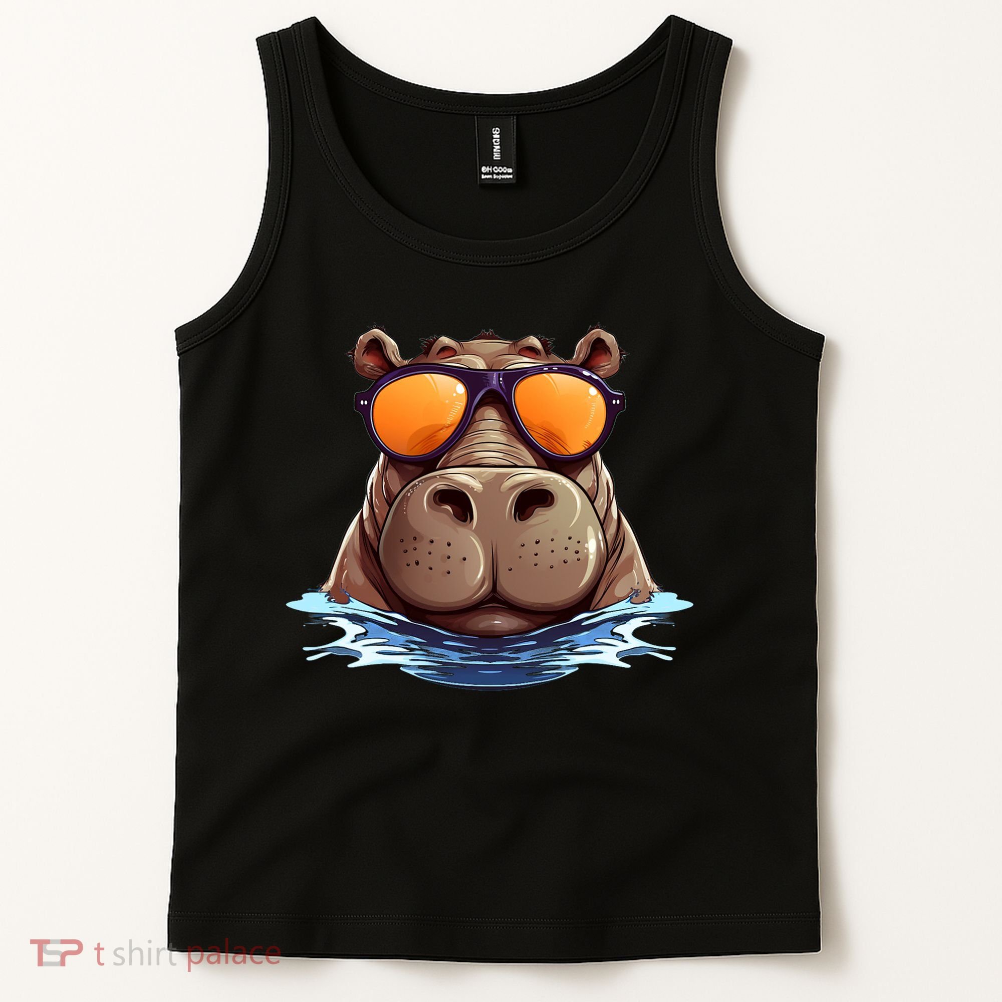 Cool Hippo with Sunglasses for funny Animals Costume Tank Top