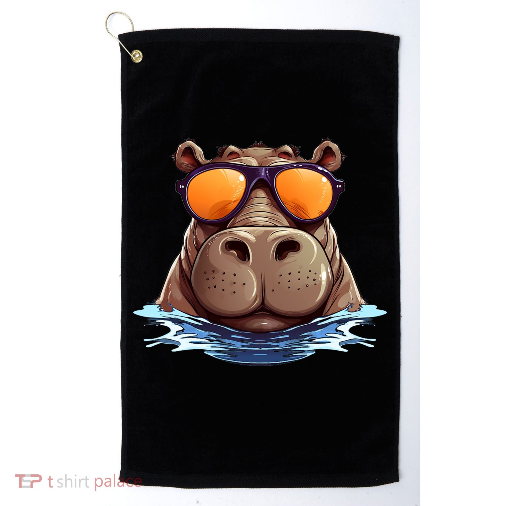 Cool Hippo with Sunglasses for funny Animals Costume Golf Towel