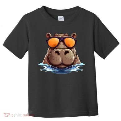 Cool Hippo with Sunglasses for funny Animals Costume Toddler T-Shirt