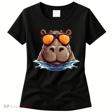 Cool Hippo with Sunglasses for funny Animals Costume Women's T-Shirt