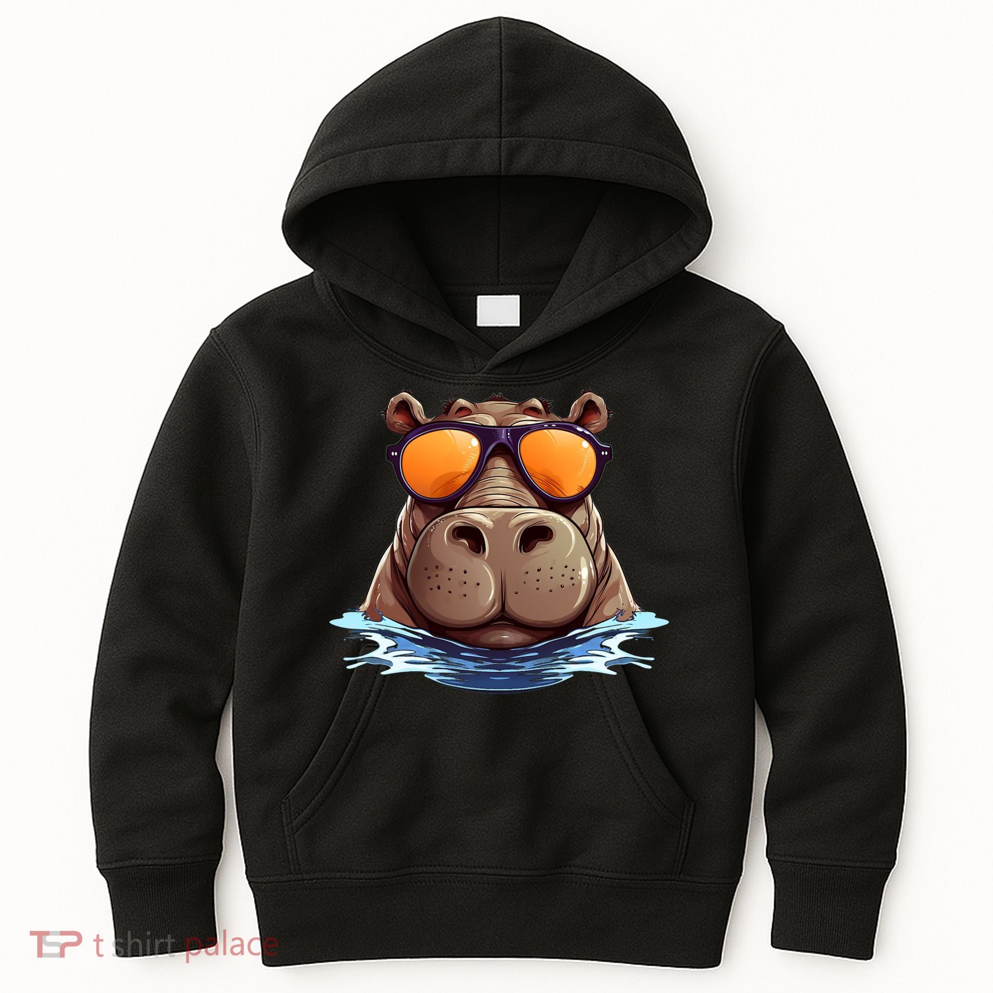 Cool Hippo with Sunglasses for funny Animals Costume Kids Hoodie
