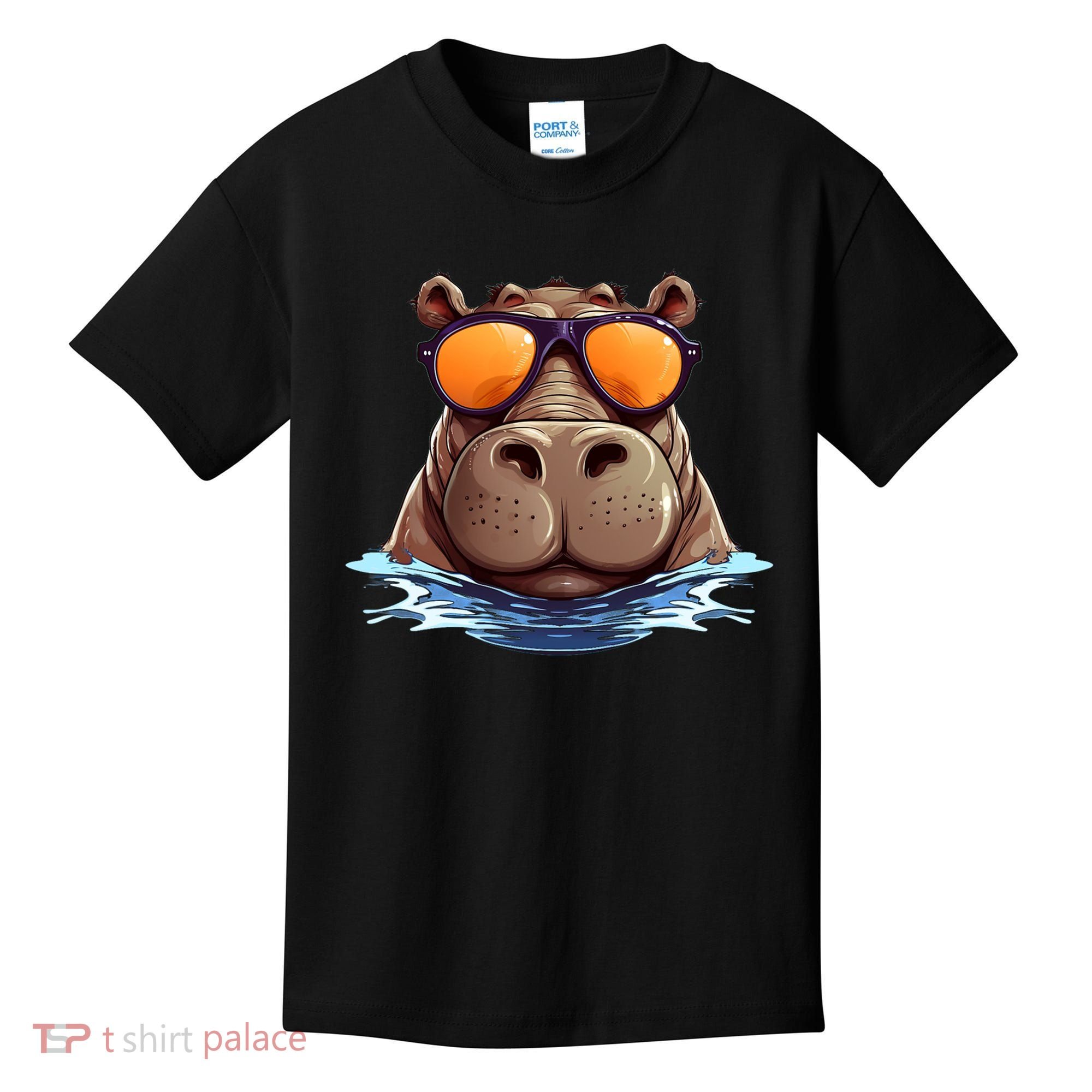Cool Hippo with Sunglasses for funny Animals Costume Kids T-Shirt