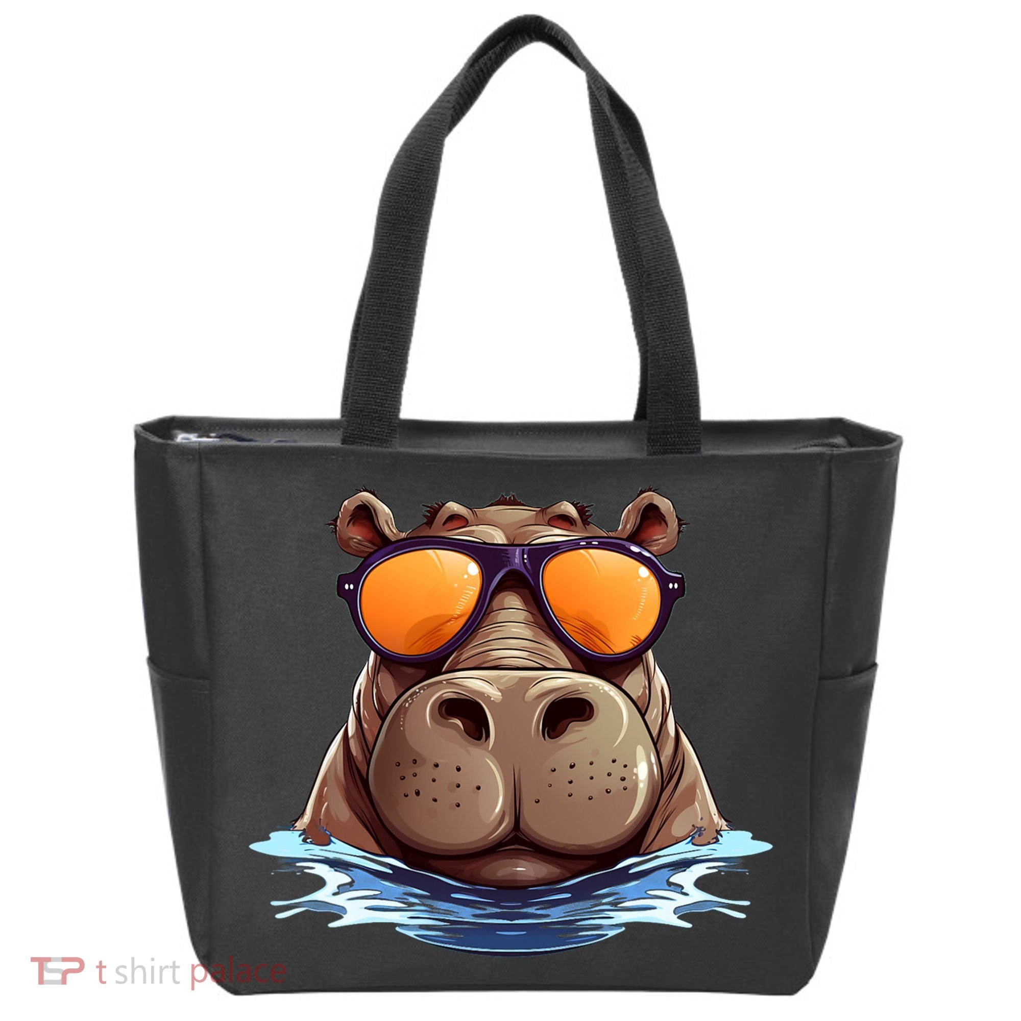 Cool Hippo with Sunglasses for funny Animals Costume Tote Bag