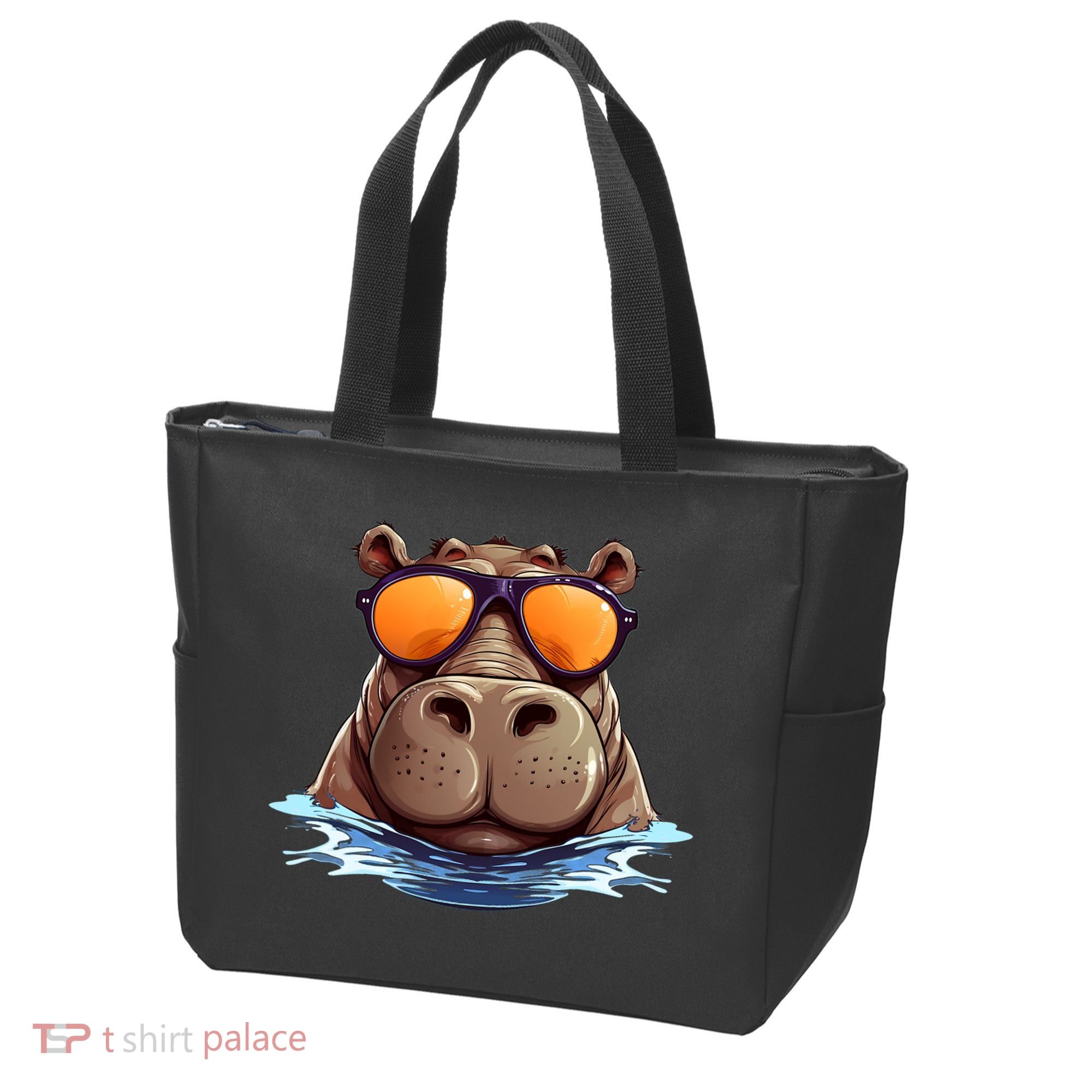 Cool Hippo with Sunglasses for funny Animals Costume Tote Bag