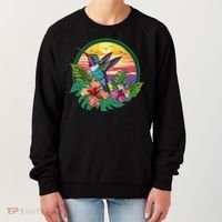 Cute Hummingbird With Flowers I Aesthetic Hummingbird Women's Sweatshirt thumb 0