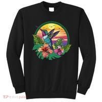 Cute Hummingbird With Flowers I Aesthetic Hummingbird Sweatshirt thumb 0