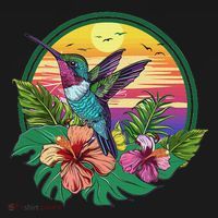 Cute Hummingbird With Flowers I Aesthetic Hummingbird Women's Hoodie thumb 2