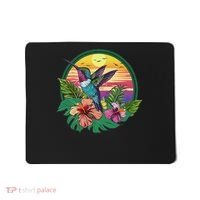 Cute Hummingbird With Flowers I Aesthetic Hummingbird Mousepad thumb 0