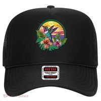 Cute Hummingbird With Flowers I Aesthetic Hummingbird Hat thumb 0