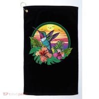 Cute Hummingbird With Flowers I Aesthetic Hummingbird Golf Towel thumb 0