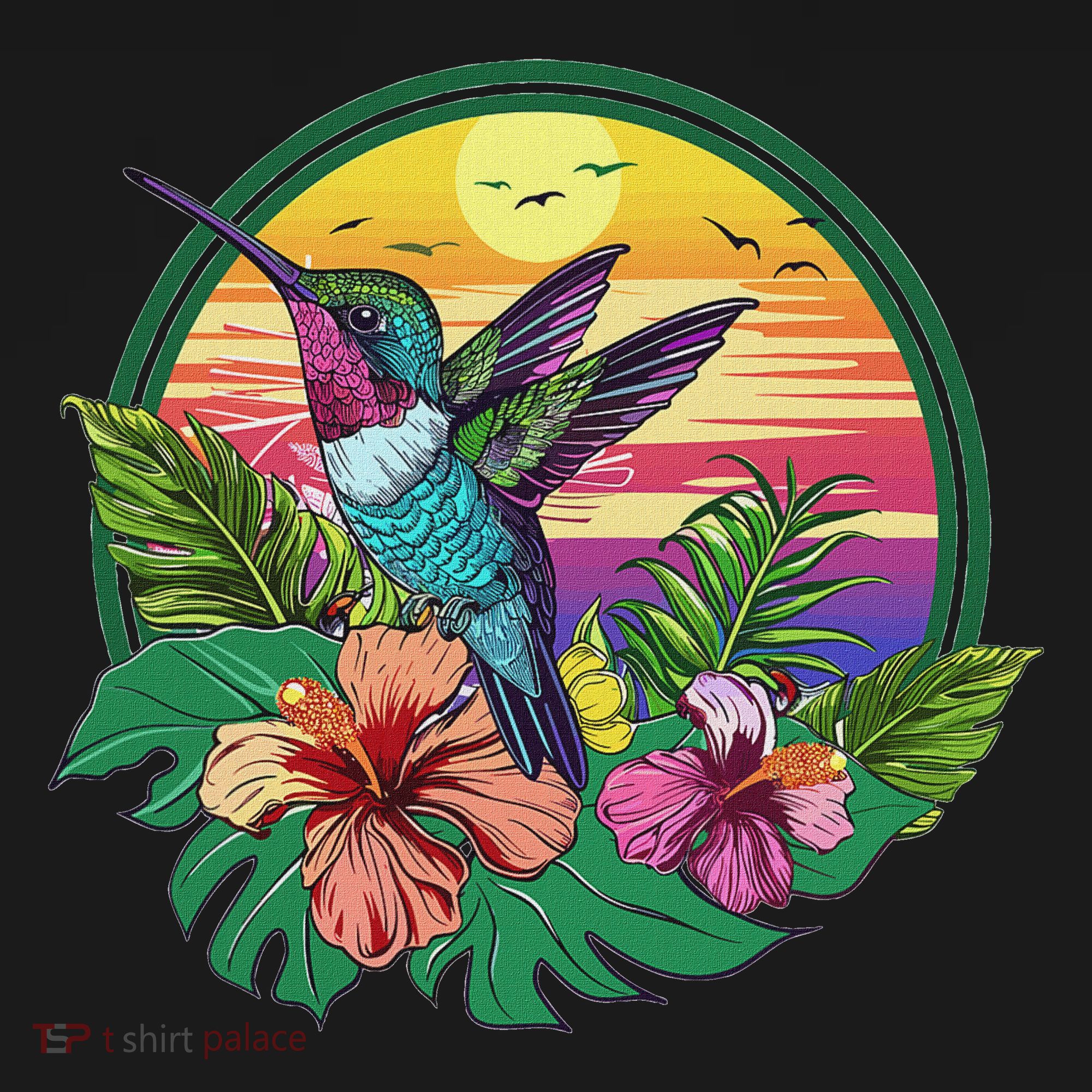 Cute Hummingbird With Flowers I Aesthetic Hummingbird Kids Sweatshirt