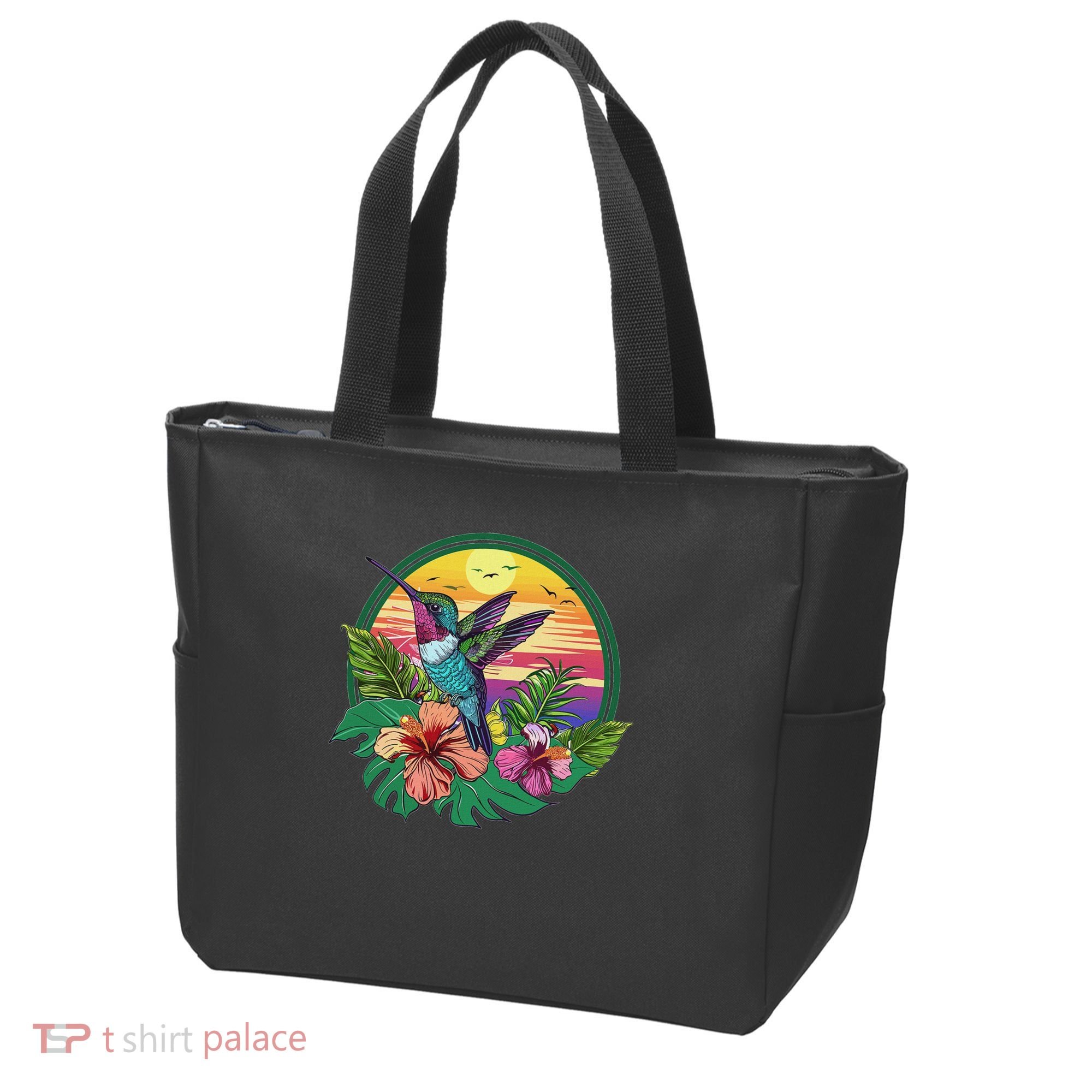 Cute Hummingbird With Flowers I Aesthetic Hummingbird Tote Bag