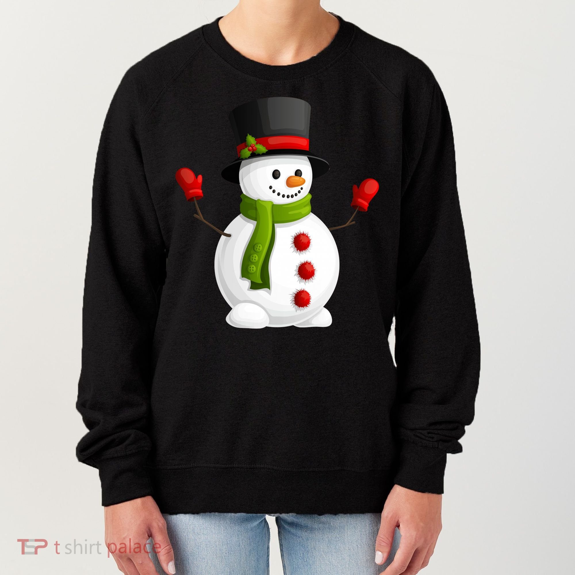 Cute Happy Winter Snowman Women's Sweatshirt