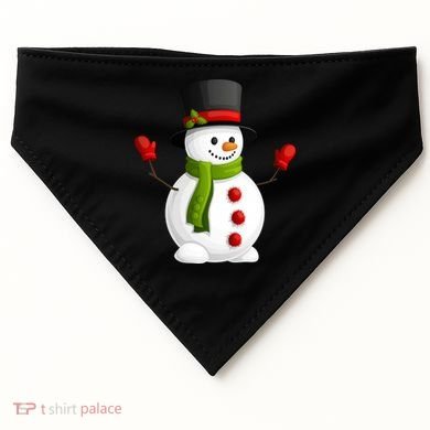 Cute Happy Winter Snowman USA-Made Doggie Bandana