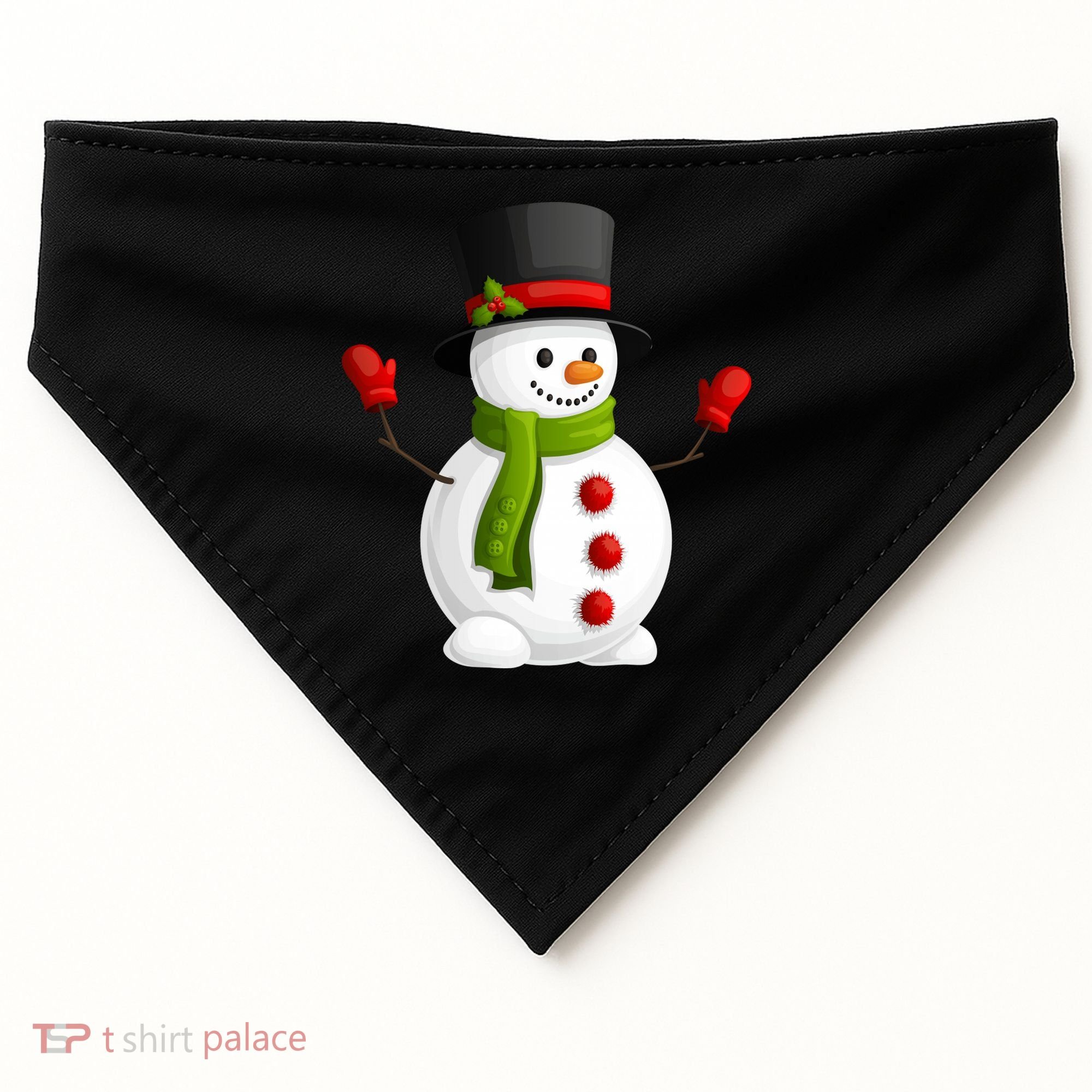 Cute Happy Winter Snowman USA-Made Doggie Bandana