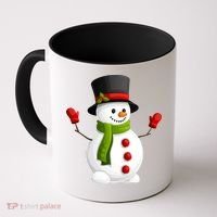 Cute Happy Winter Snowman Coffee Mug thumb 0