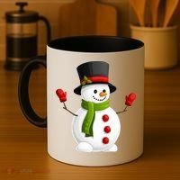 Cute Happy Winter Snowman Coffee Mug thumb 4
